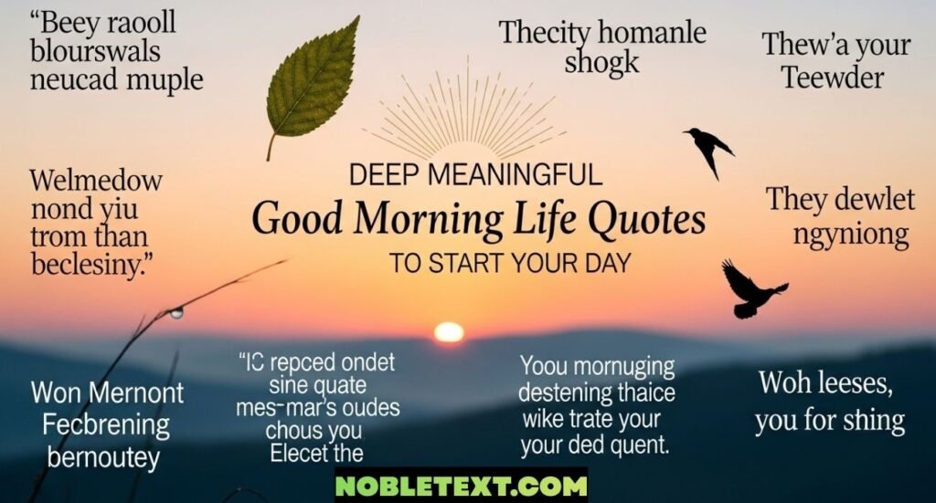 Deep Meaningful Good Morning Life Quotes